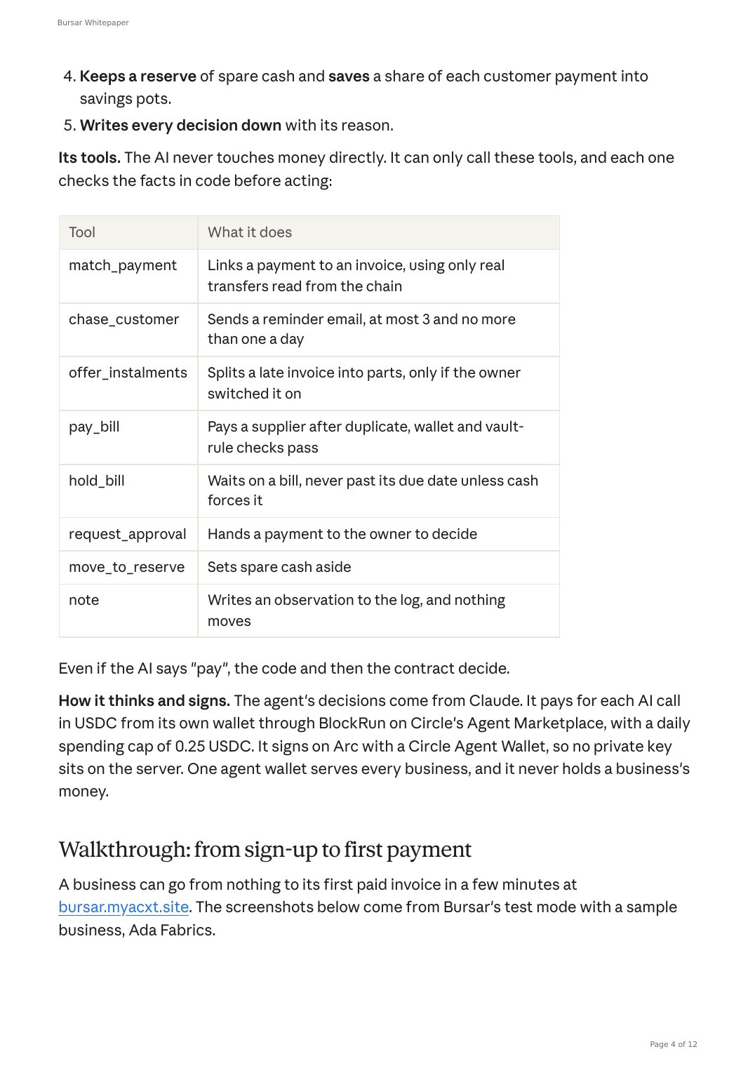 Bursar Whitepaper, page 4