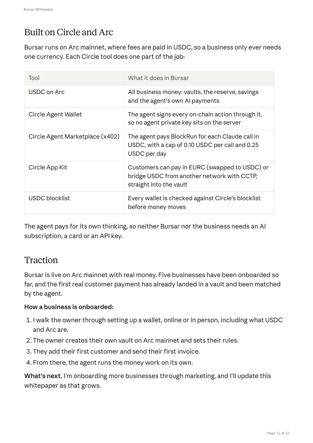 Bursar Whitepaper, page 11