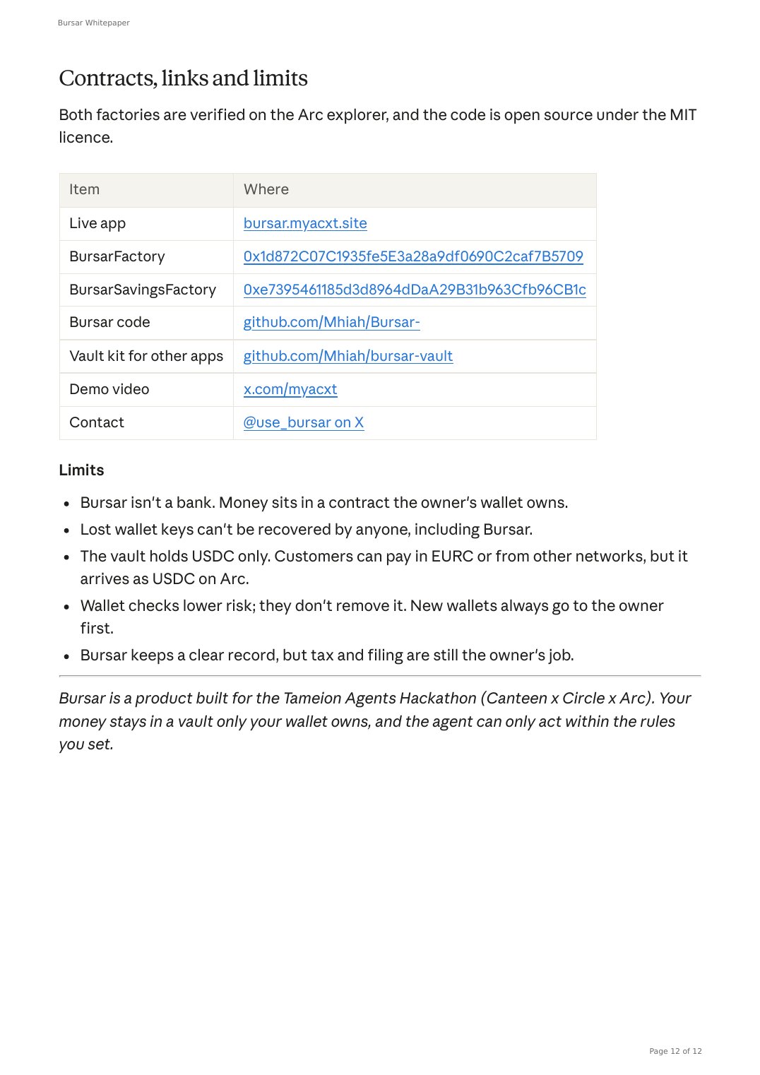 Bursar Whitepaper, page 12